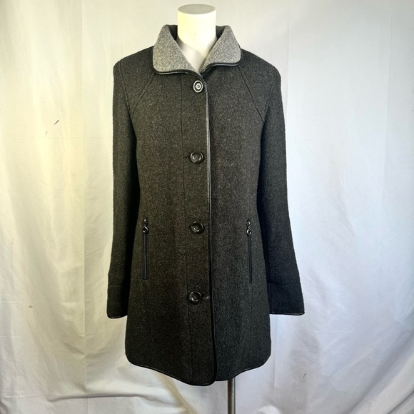 NICCOLINI BLACK WOOL TRENCH COAR WOMAN SIZE 8 - Picture 3 of 10